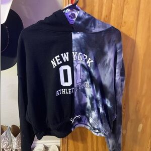 Half Marble Half Black Crop Top